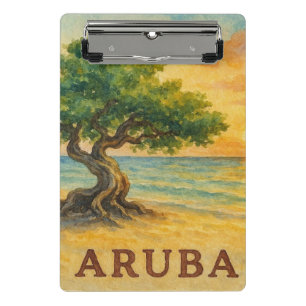 Aruba Eagle Beach Divi Tree Golden Hour Mini Klemmbrett