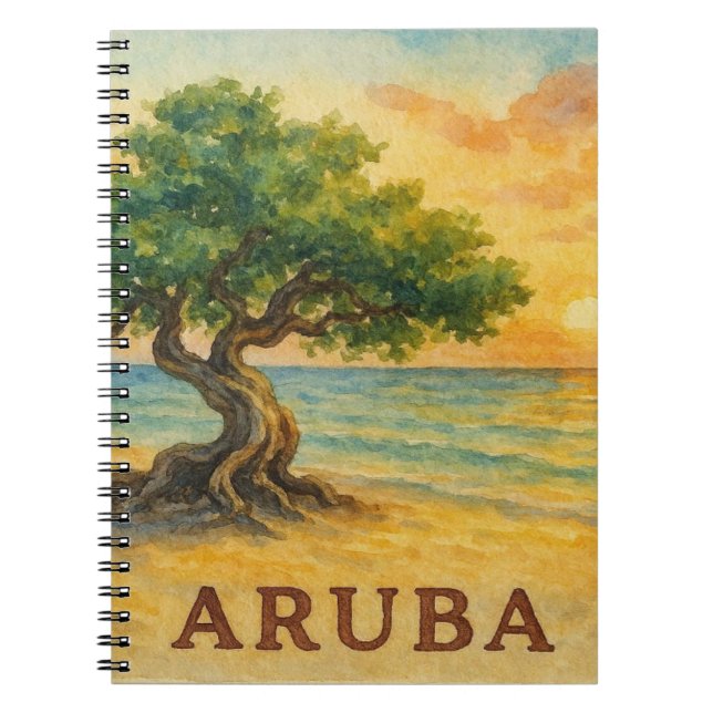Aruba Eagle Beach Divi Tree Goldene Stunde Notizblock (Vorderseite)