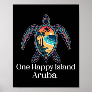 Aruba Eine glückliche Insel Aruban Souvenir Urlaub Poster