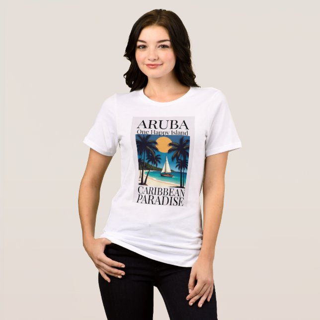 Aruba Eine Glückliche Insel Tri-Blend Shirt (Vorderseite voll)