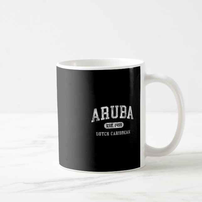 Aruba Est 1499 Throwback Letter Mens Womens Souven Kaffeetasse (Rechts)