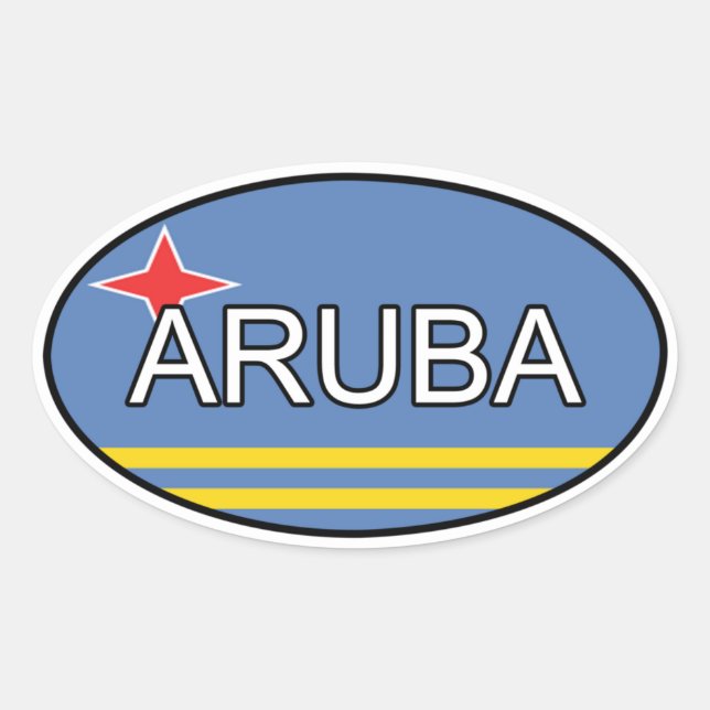 Aruba Euro-Aufkleber Ovaler Aufkleber (Vorderseite)