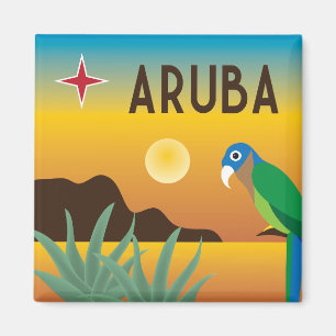 Aruba farbenfrohe Karibikinsel Magnet