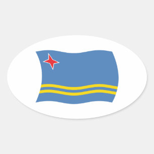 Aruba-Flag-Aufkleber Ovaler Aufkleber