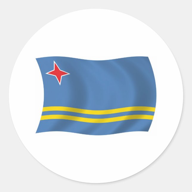 Aruba-Flag-Aufkleber Runder Aufkleber (Vorderseite)