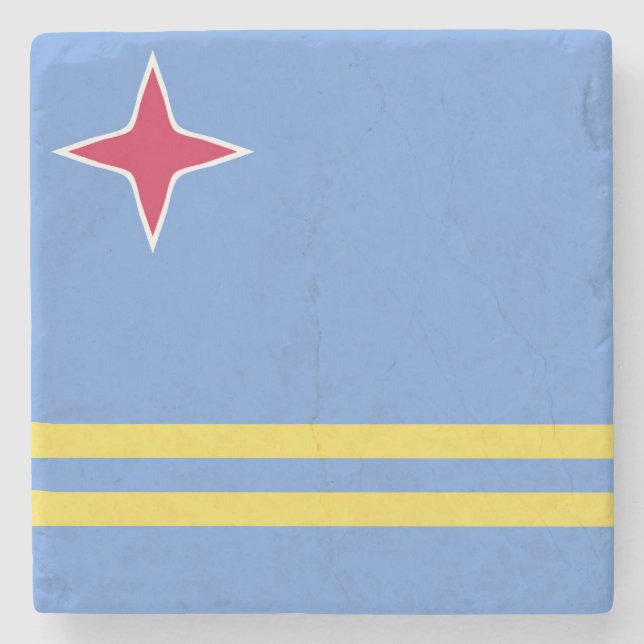 Aruba-Flag-Emblem Steinuntersetzer (Vorderseite)