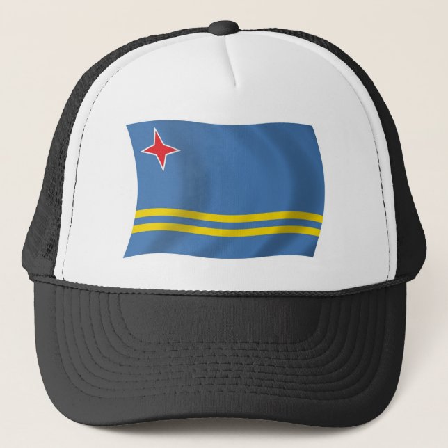 Aruba Flag Hat Truckerkappe (Vorderseite)