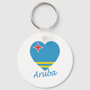 Aruba Flag Herz Schlüsselanhänger