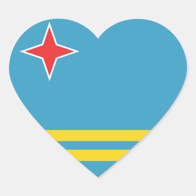 Aruba Flag Herzsticker Herz-Aufkleber (Vorderseite)