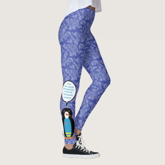 Aruba Flag Holiday Frau Penguin Gespräch Leggings (Rechts)