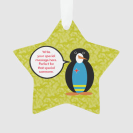 Aruba Flag Holiday Frau Penguin Gespräch Ornament