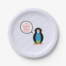 Aruba Flag Holiday Frau Penguin Gespräch Pappteller