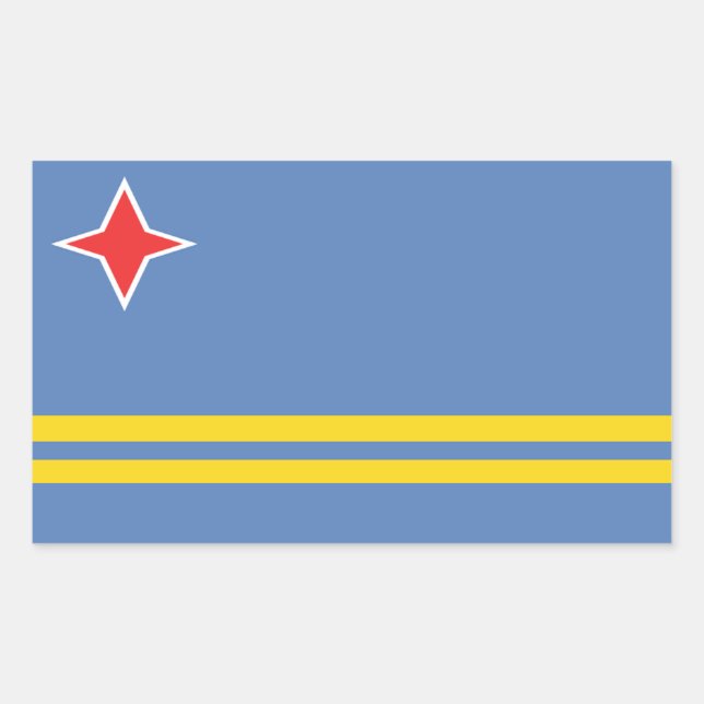 Aruba Flag Rectangle Stickers (Vorderseite)