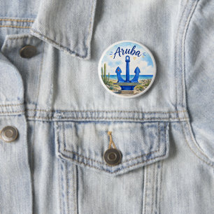 Aruba-Flagge Anker Karibikinsel Reise Souvenir Button