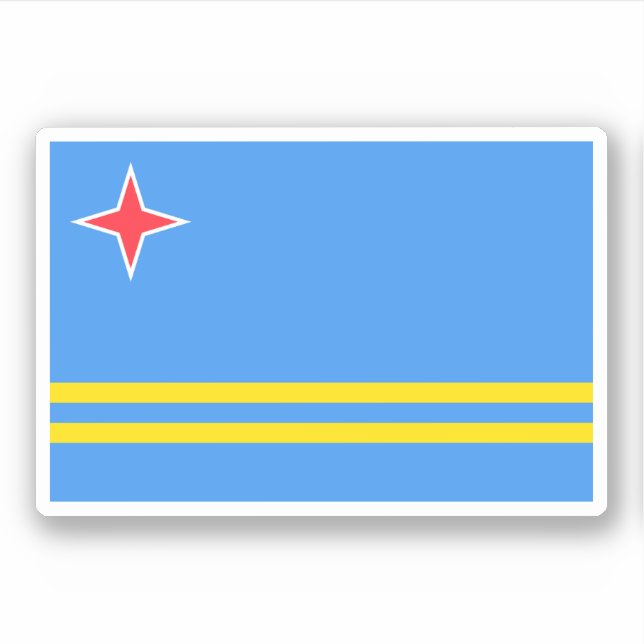 Aruba-Flagge Aufkleber (Vorderseite)