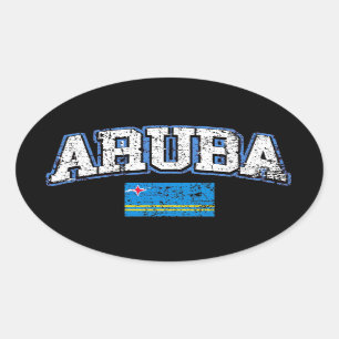 Aruba-Flagge Ovaler Aufkleber
