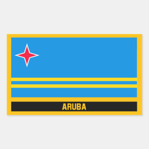 Aruba-Flagge Rechteckiger Aufkleber