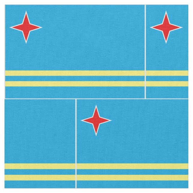 Aruba-Flagge Stoff (Nahaufnahme)