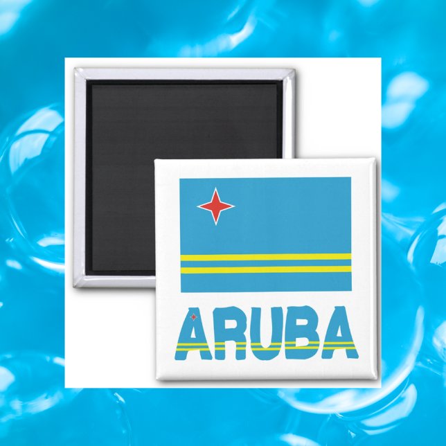 Aruba-Flagge und Aruba Magnet (Von Creator hochgeladen)
