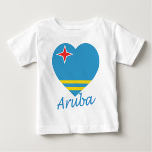 Aruba-Flaggen-Herz Baby T-shirt