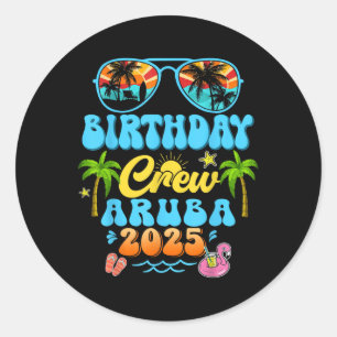 Aruba Geburtstag Crew Urlaub Kreuzfahrt 2025 Somme Runder Aufkleber