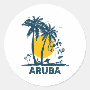 Aruba Girls Trip 2025 Familienurlaub Runder Aufkleber