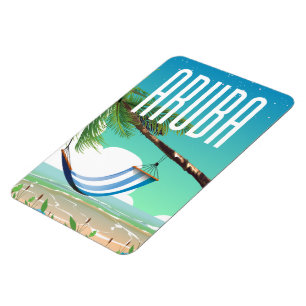 Aruba Hängemattenstrand Reiseplakat Magnet