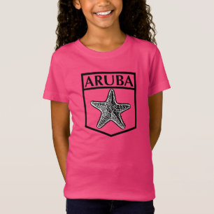 Aruba Insel Design - Mädchen Fein Jersey T-Shirt