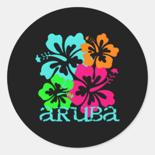 Aruba Island Beach Tropical Paradise Surfen Runder Aufkleber