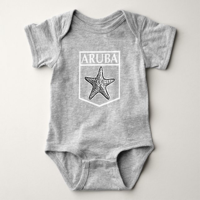 Aruba Island Design - Baby Jersey Bodysuit Baby Strampler (Vorderseite)