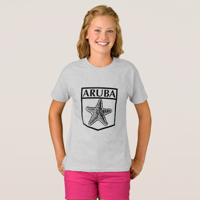 Aruba Island Design - Girls' Basic T - Shirt (Vorne ganz)