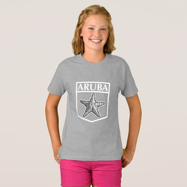Aruba Island Design - Girls' Basic T - Shirt (Vorne ganz)