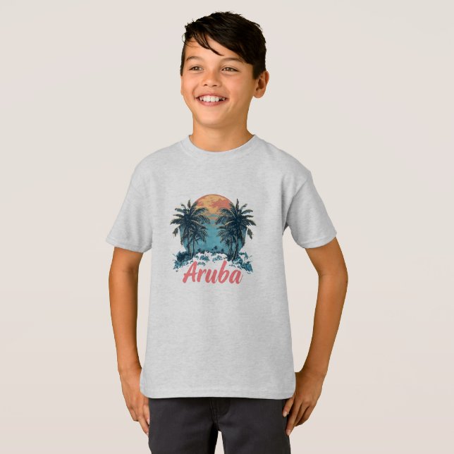 Aruba Island Design (Version 2) - Kids' Basic T-Sh T-Shirt (Vorne ganz)