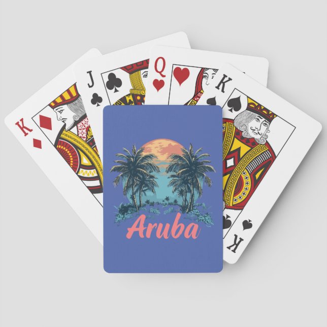 Aruba Island Design (Version 2) - Klassisches Spie Spielkarten (Rückseite)