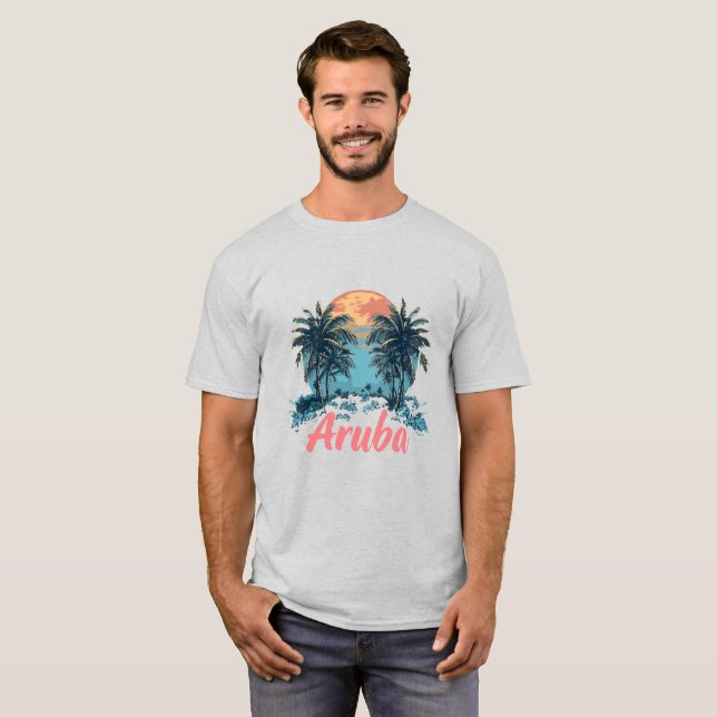 Aruba Island Design (Version 2) - Men's Basic T-Sh T-Shirt (Vorne ganz)