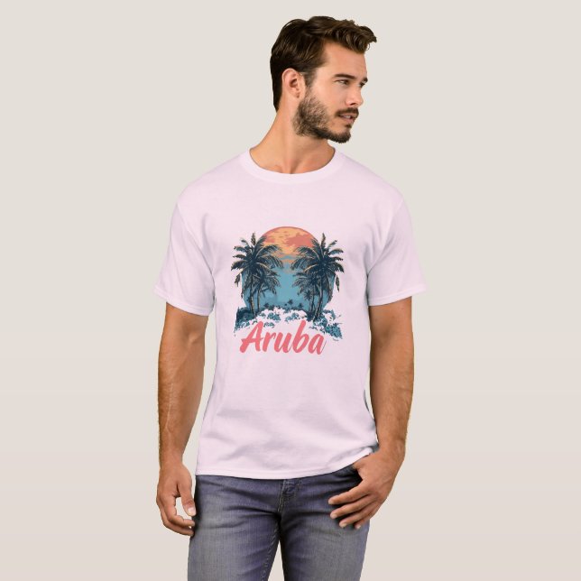 Aruba Island Design (Version 2) - Men's Basic T-Sh T-Shirt (Vorne ganz)