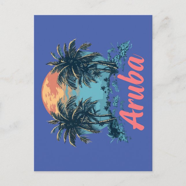 Aruba Island Design (Version 2) - Standard Postcar Postkarte (Vorderseite)