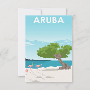 Aruba Island Travel Poster RSVP Karte