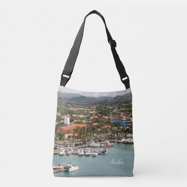 Aruba-Jachthafen Tragetaschen Mit Langen Trägern (Vorderseite)