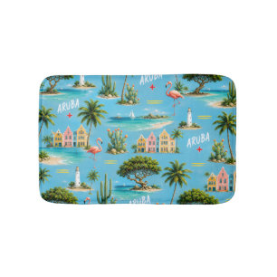 Aruba Karibik Insel Leuchtturm Reise Souvenir Badematte