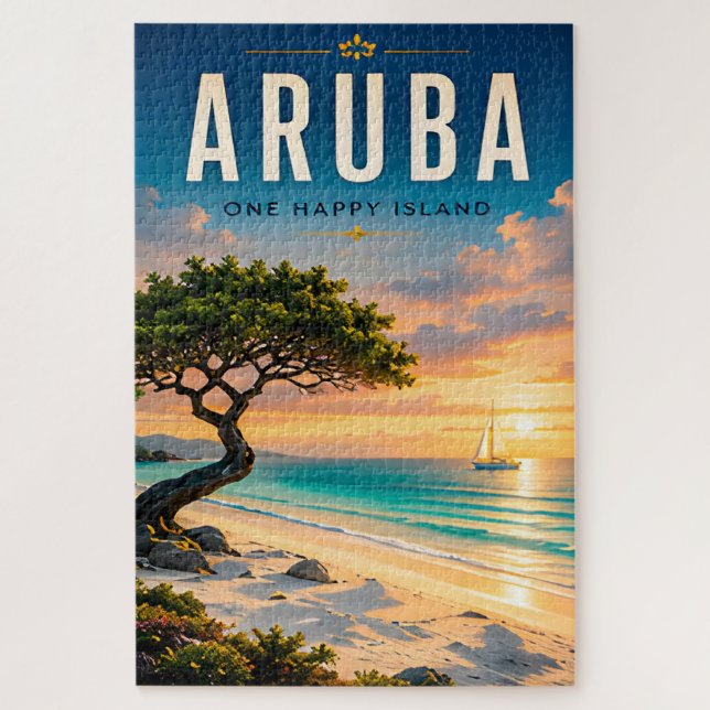 🌴 Aruba Karibik-Strand-Paradies ☀️ Puzzle (Vertikal)