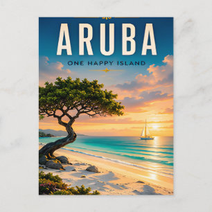 🌴 Aruba Karibik-Strandurlaub ☀️ Postkarte