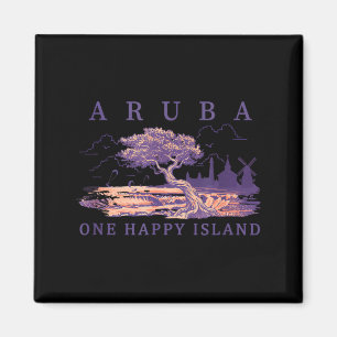 Aruba Kitesurfen Divi Tree Windmühle Retro-Reise Magnet