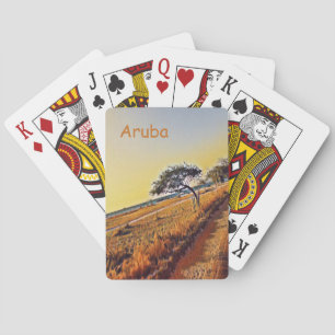 Aruba-Landschaft mit Divi-Divi-Bäumen Spielkarten