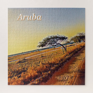 Aruba Landschaft mit Divi Divi Trees Puzzle