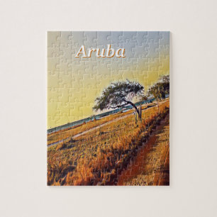 Aruba Landschaft mit Divi Divi Trees Puzzle