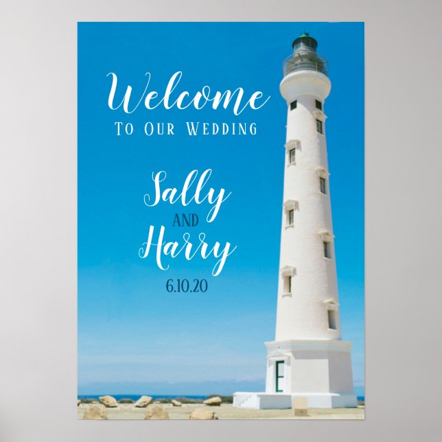 Aruba Lighthouse Hochzeit in Urlaubsort Personalis Poster (Vorne)