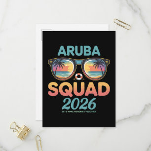 Aruba-Mannschaft 2026 Retro Einladungspostkarte