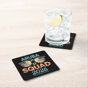Aruba-Mannschaft 2026 Retro Rechteckiger Pappuntersetzer