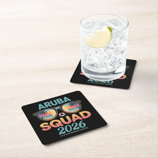 Aruba-Mannschaft 2026 Retro Rechteckiger Pappuntersetzer (Vor Ort)